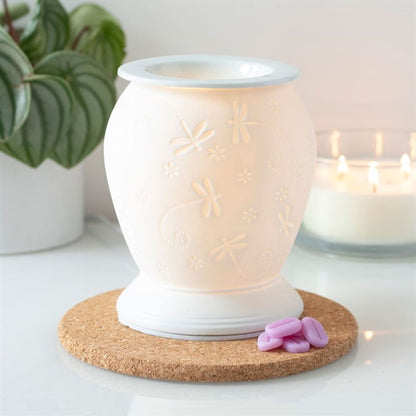 Dragonfly White Ceramic Electric Burner - Simply Melted