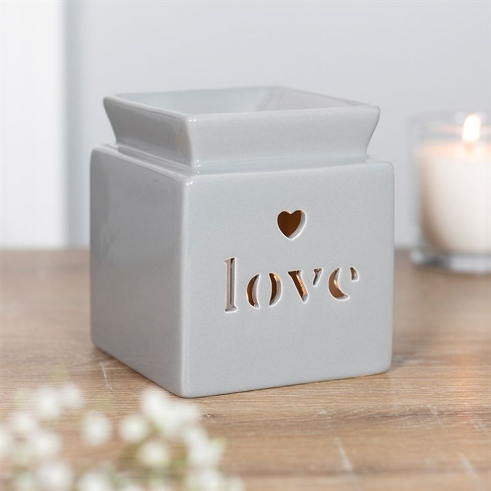 Grey Love Cut Out Oil Burner - Simply Melted