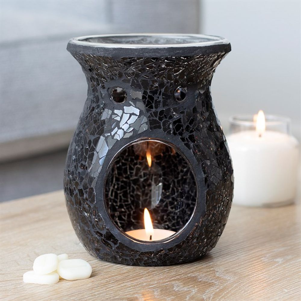 Large Black Crackle Oil Burner - Simply Melted