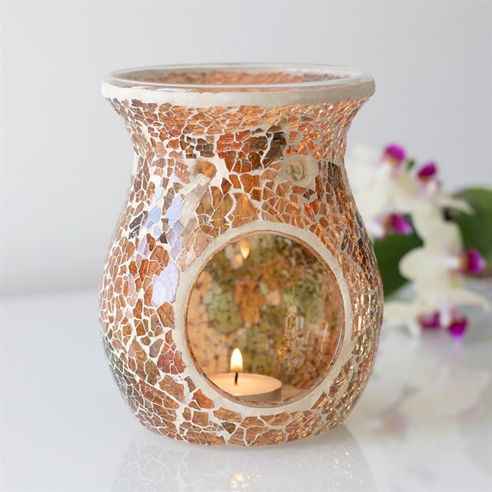 Large Brown Crackle Oil Burner - Simply Melted