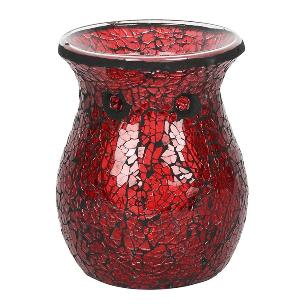 Large Red Crackle Glass Oil Burner - Simply Melted