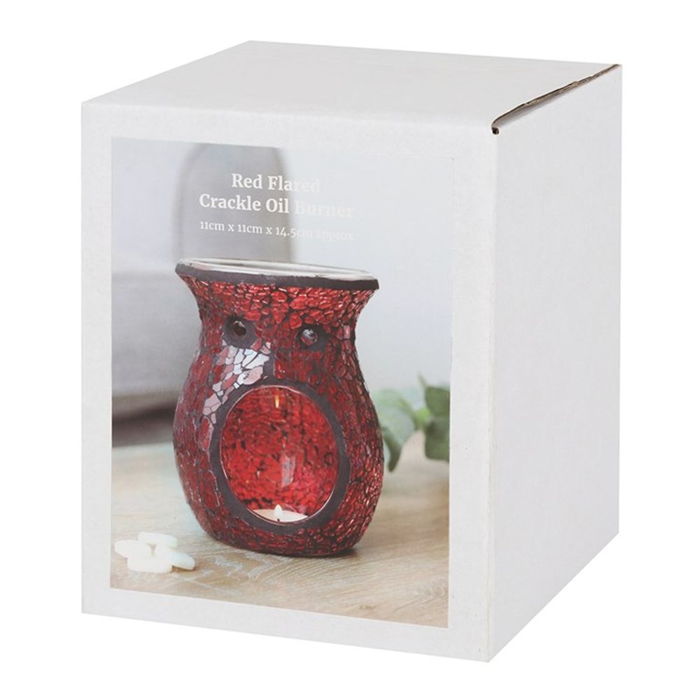 Large Red Crackle Glass Oil Burner - Simply Melted