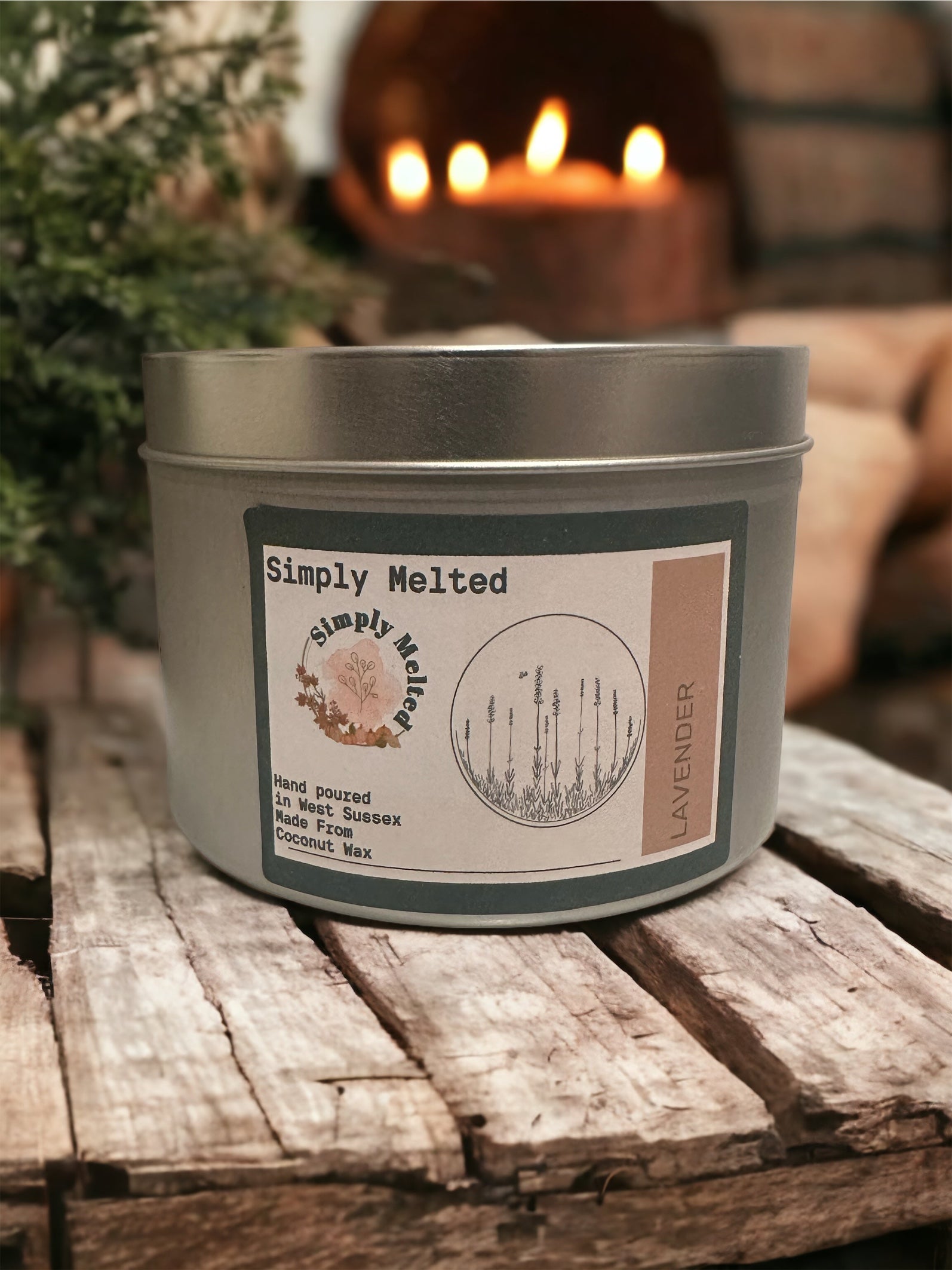 Lavender Three Wick Candle in a Tin - Simply Melted