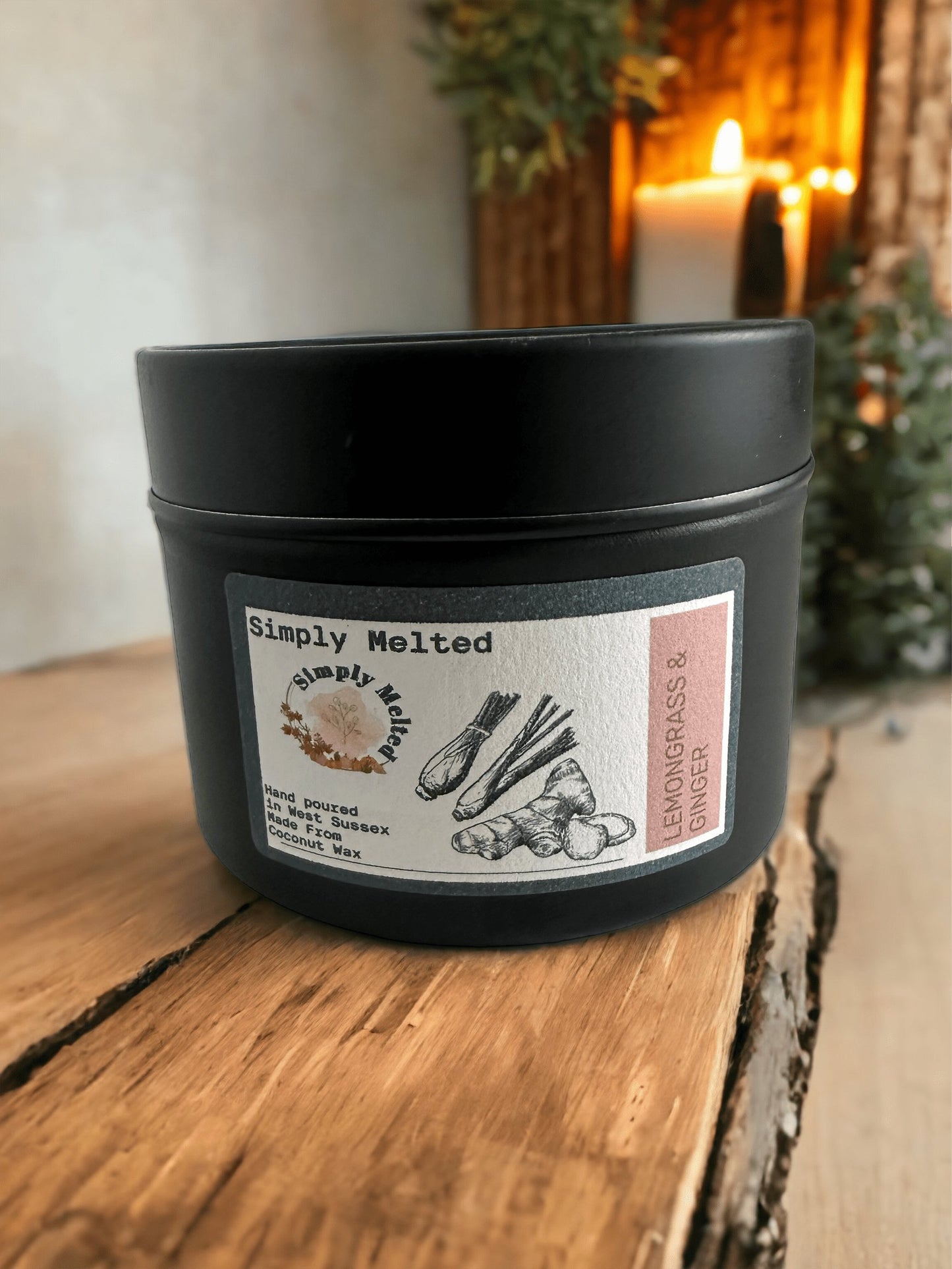Lemongrass & Ginger Tin Candle - Simply Melted