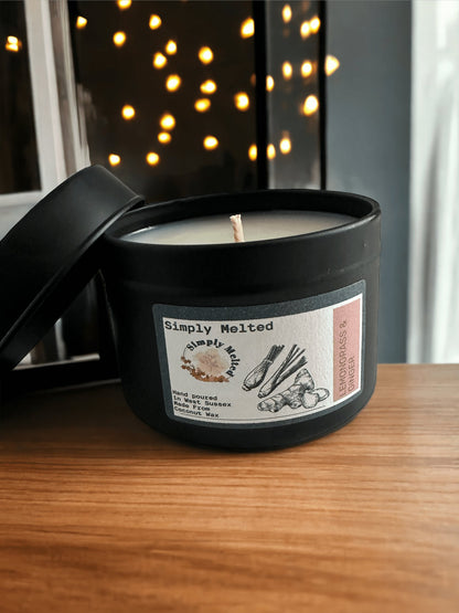 Lemongrass & Ginger Tin Candle - Simply Melted