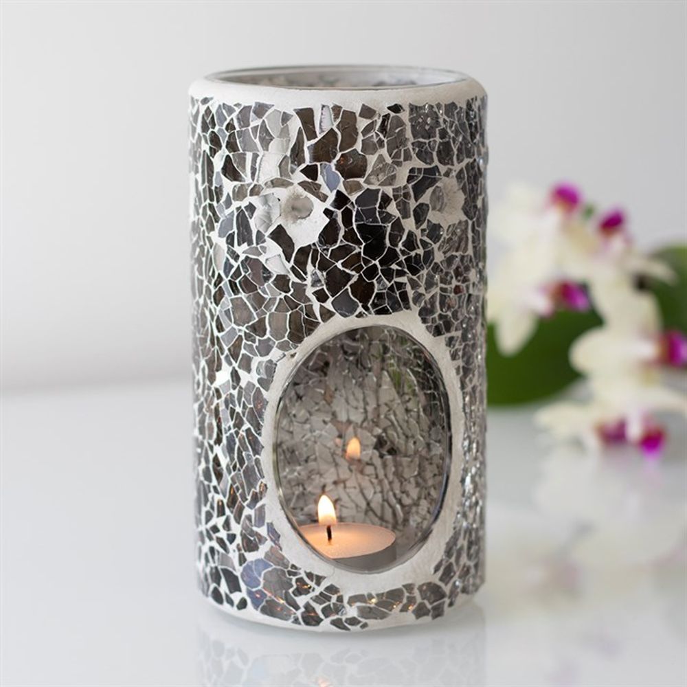 Pillar Gunmetal Grey Crackle Oil Burner - Simply Melted