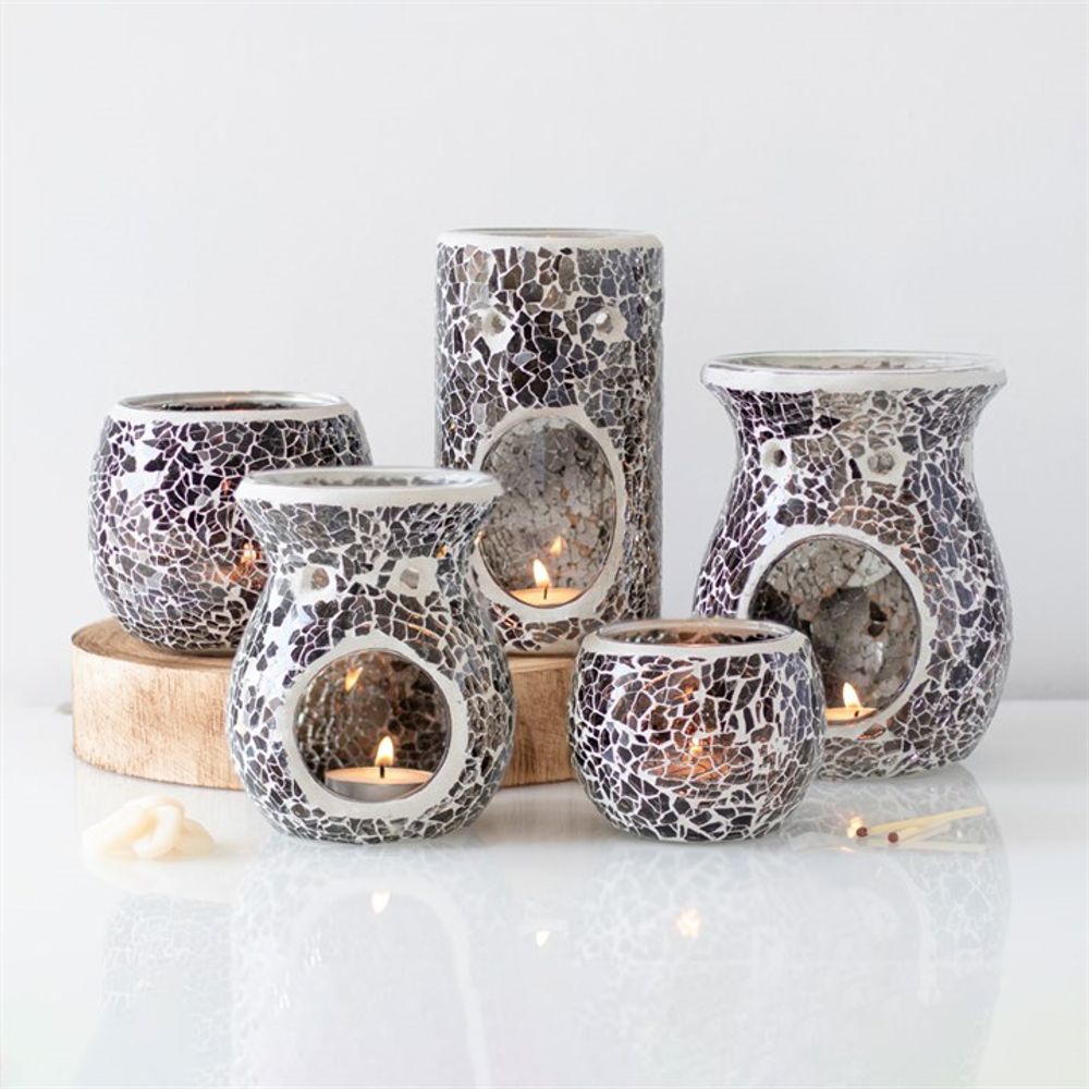 Pillar Gunmetal Grey Crackle Oil Burner - Simply Melted