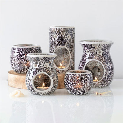 Pillar Gunmetal Grey Crackle Oil Burner - Simply Melted