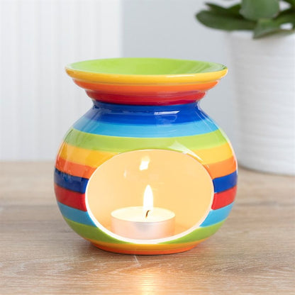 Rainbow Stripe Oil Burner - Simply Melted