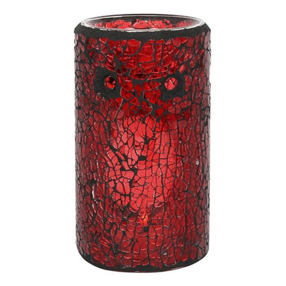 Red Pillar Crackle Glass Oil Burner - Simply Melted