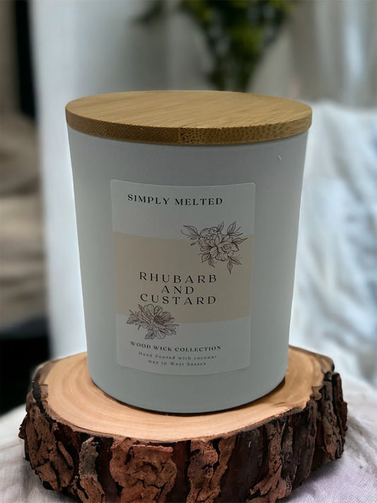 Rhubarb and Custard Wood Wick Candle - Simply Melted