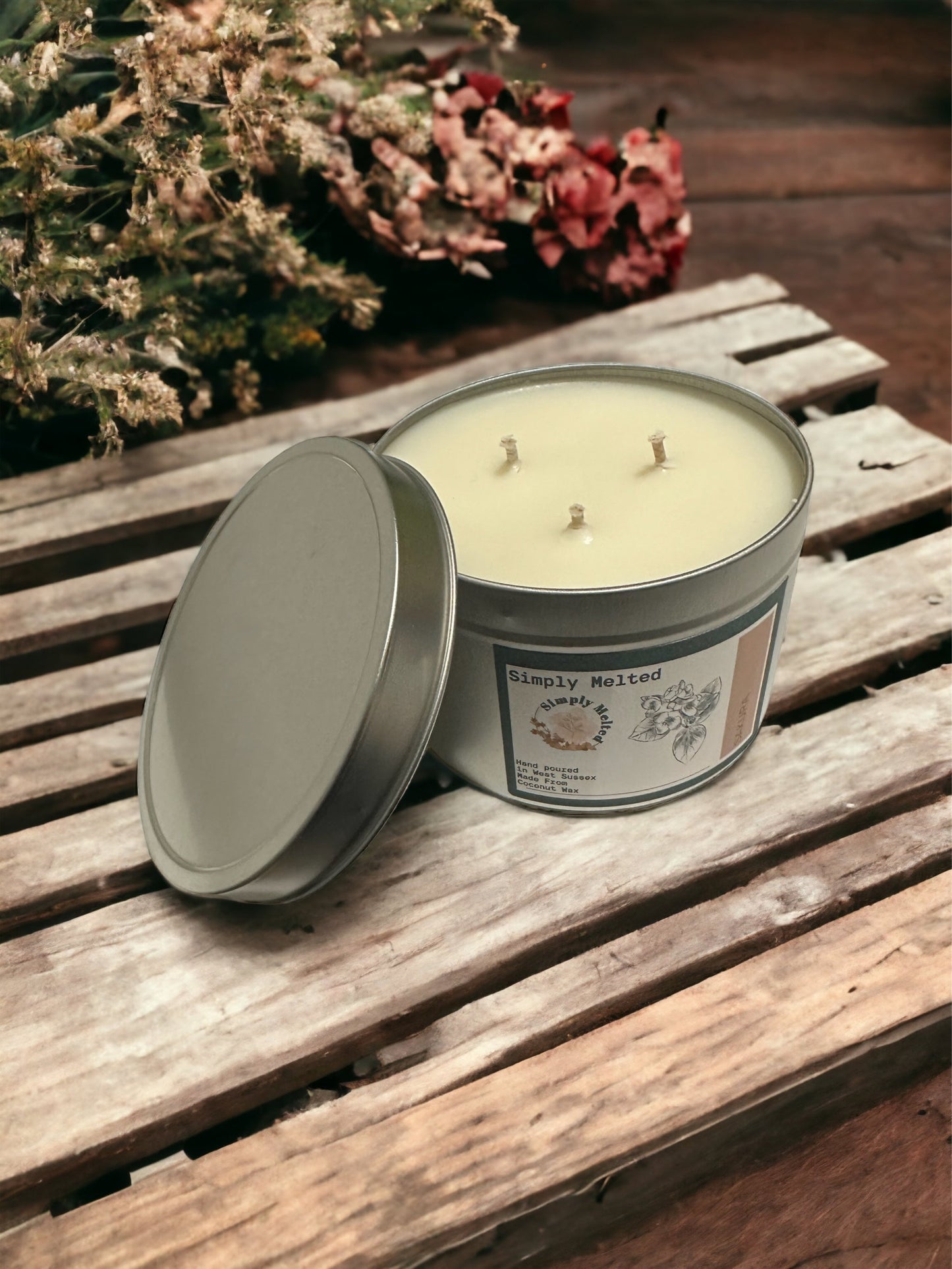 Sakura Three Wick Tin Candle - Simply Melted