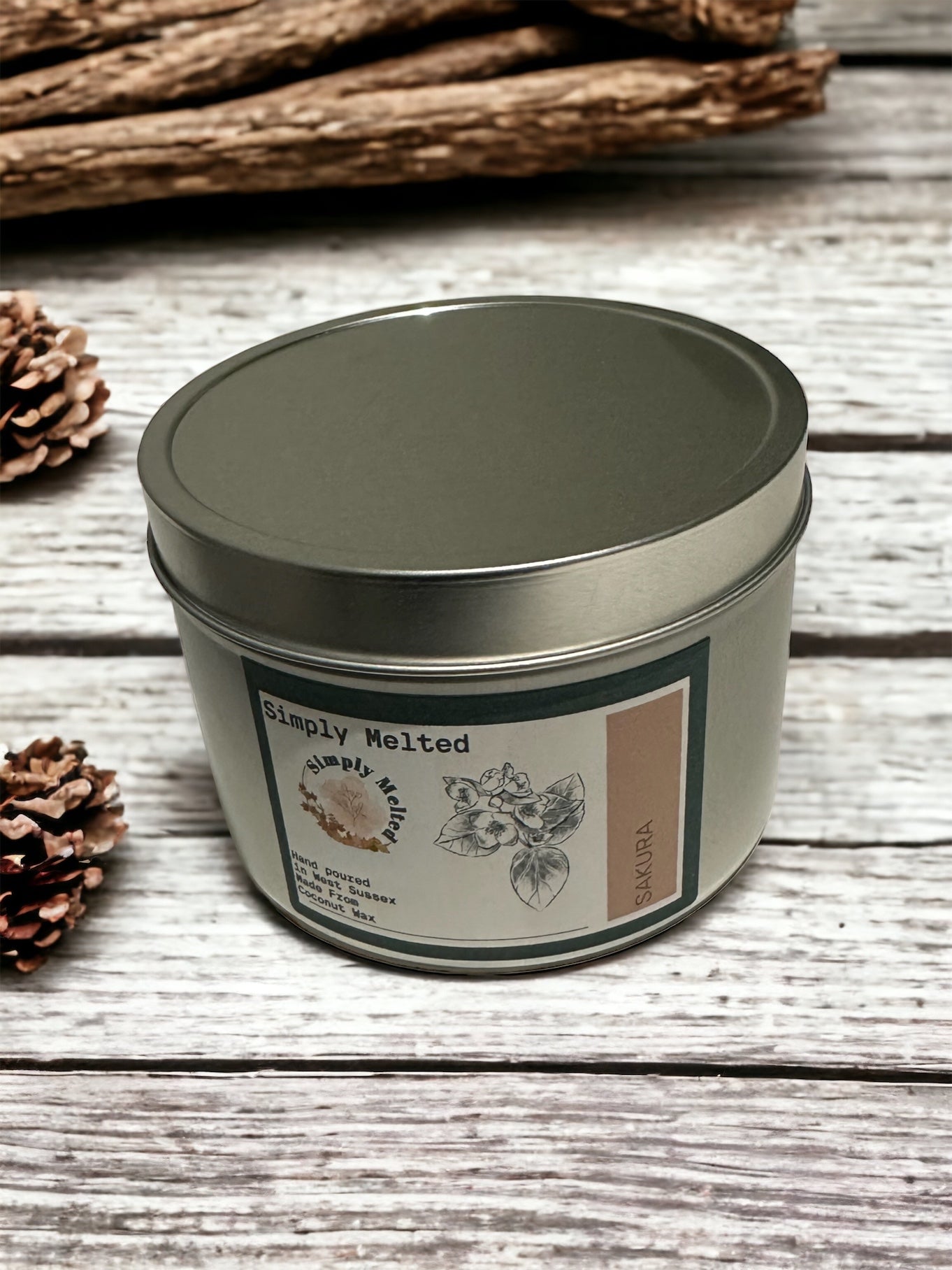 Sakura Three Wick Tin Candle - Simply Melted