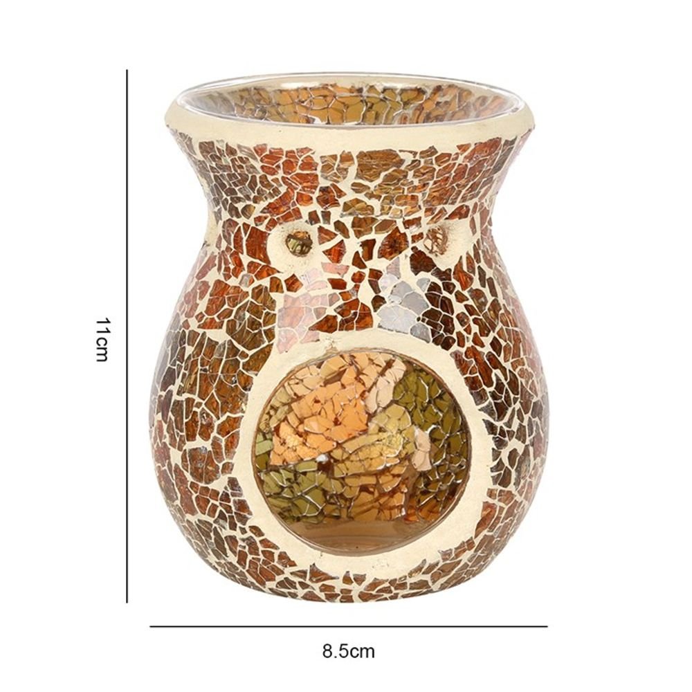 Small Brown Crackle Oil Burner - Simply Melted