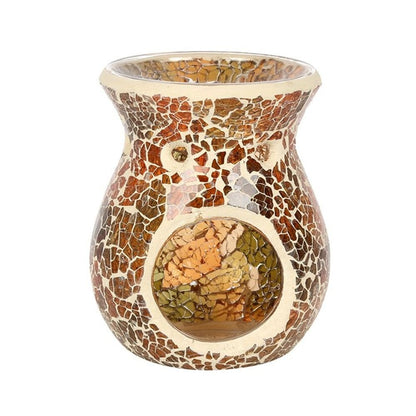 Small Brown Crackle Oil Burner - Simply Melted