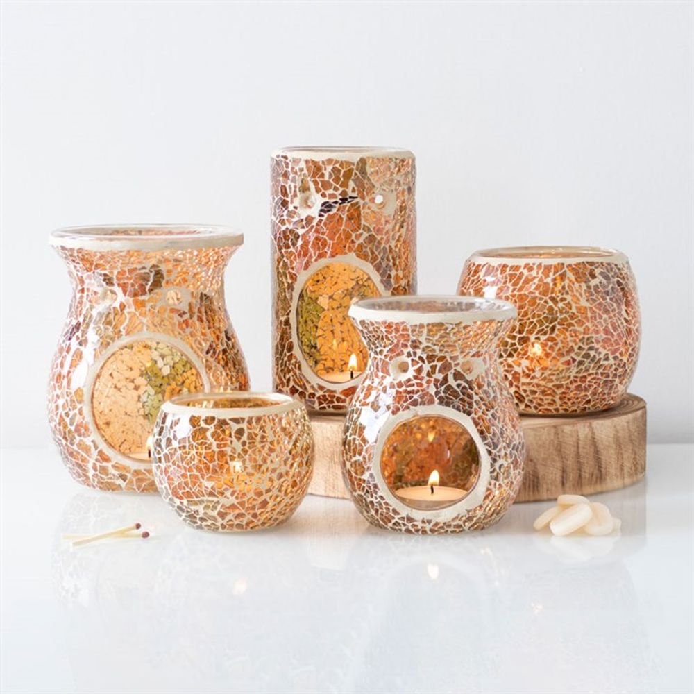 Small Brown Crackle Oil Burner - Simply Melted