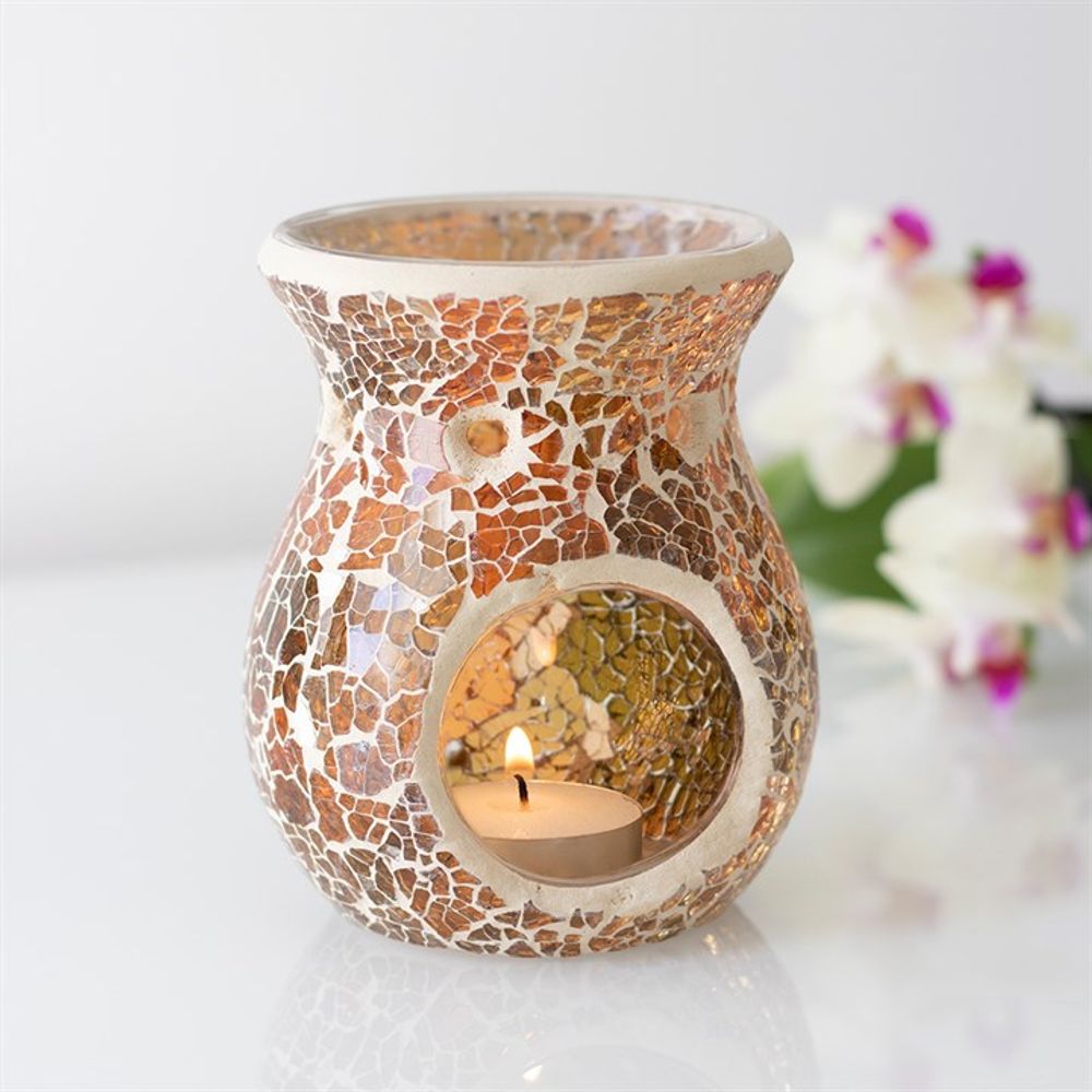 Small Brown Crackle Oil Burner - Simply Melted