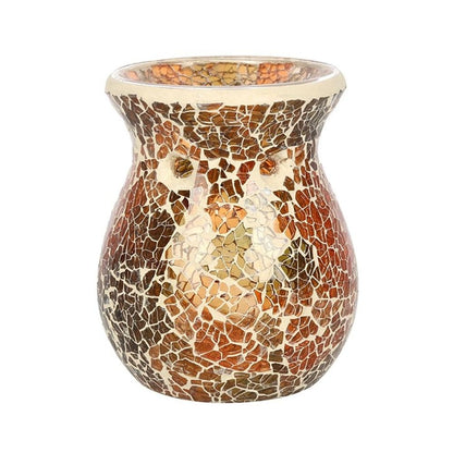 Small Brown Crackle Oil Burner - Simply Melted