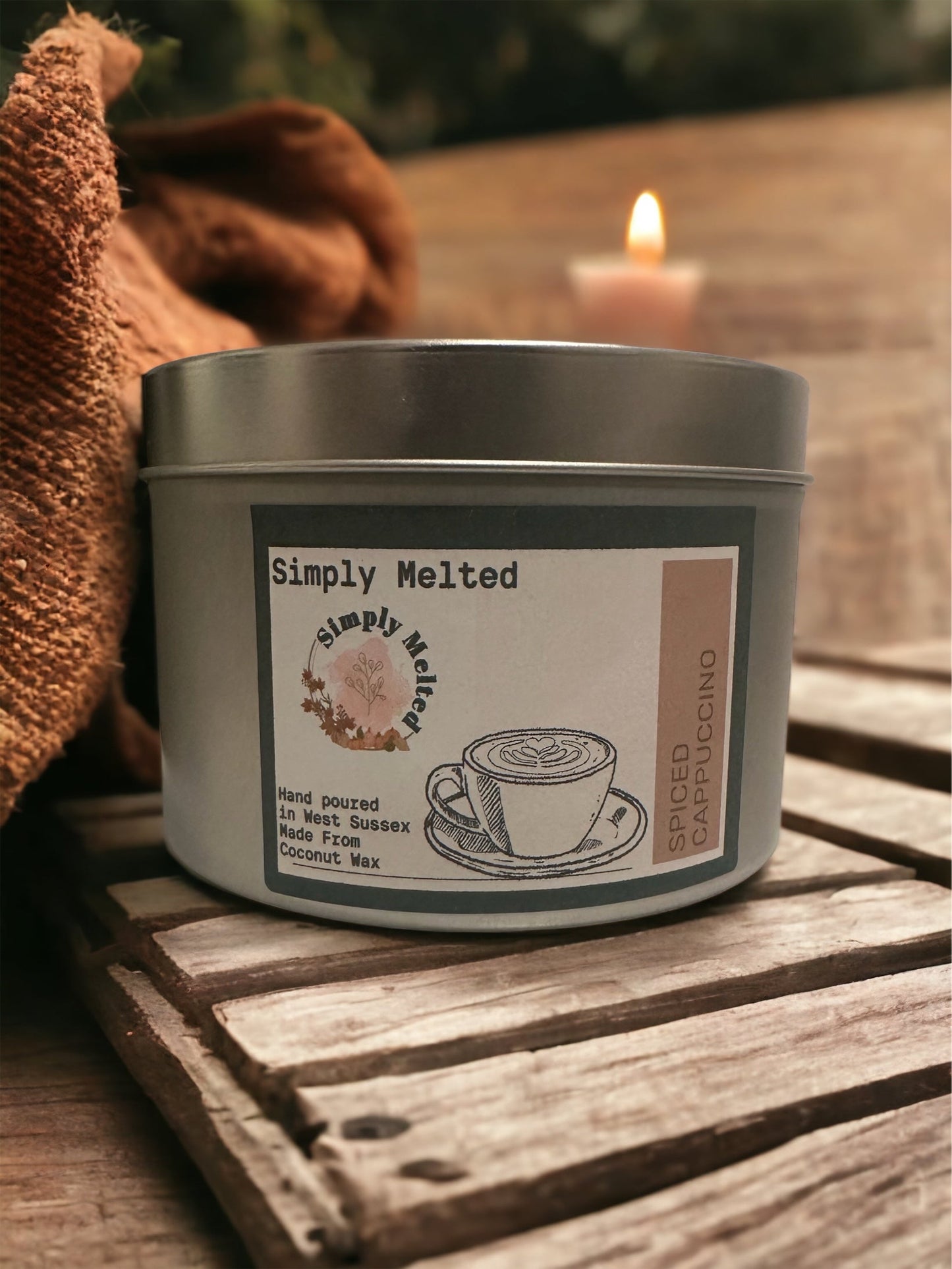 Spiced Cappuccino Three Wick Candle in a Tin - Simply Melted