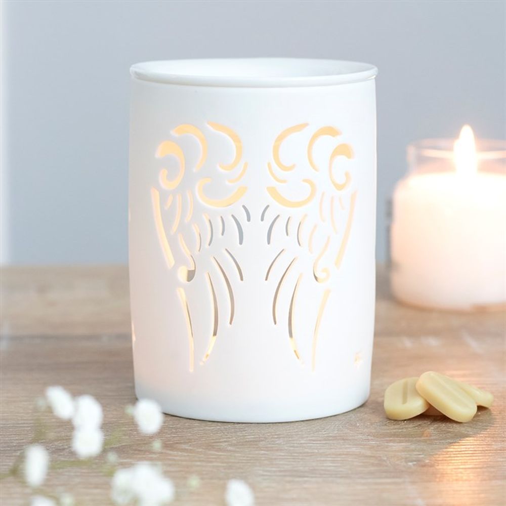 White Angel Wings Cut Out Oil Burner - Simply Melted