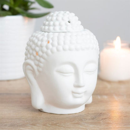 White Buddha Head Oil Burner - Simply Melted