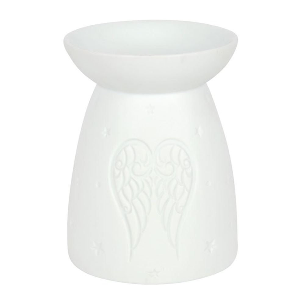 White Ceramic Angel Wings Oil Burner - Simply Melted