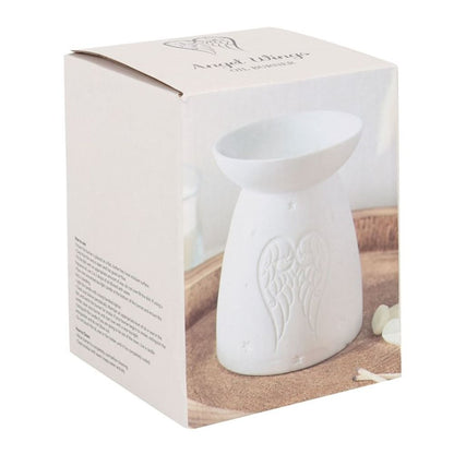 White Ceramic Angel Wings Oil Burner - Simply Melted