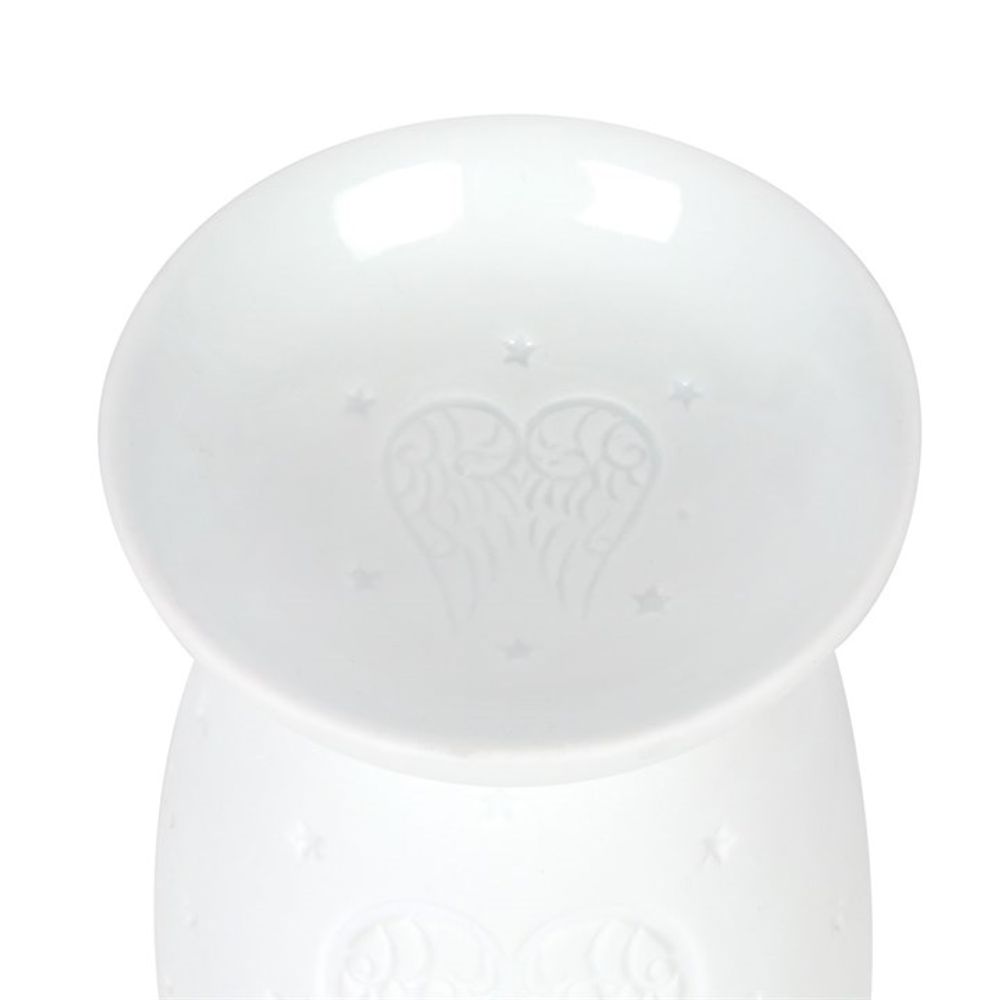 White Ceramic Angel Wings Oil Burner - Simply Melted