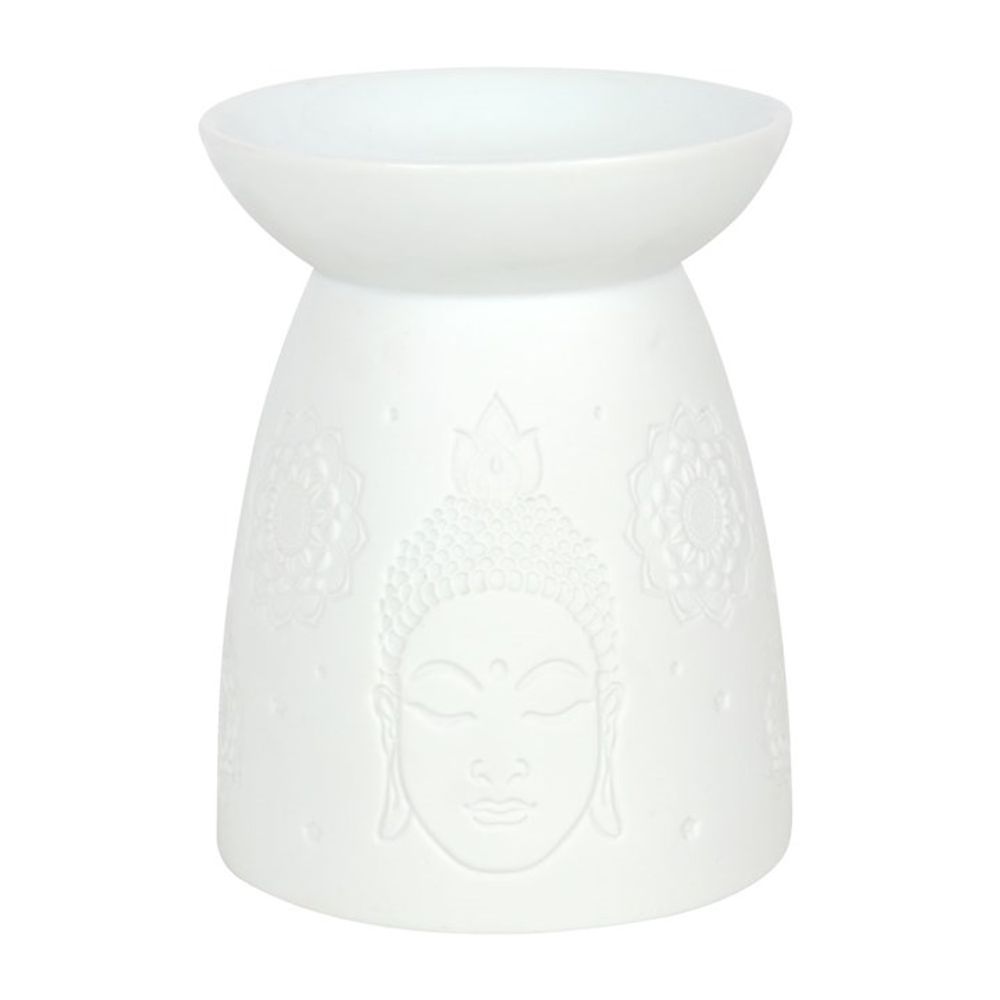 White Ceramic Buddha Face Oil Burner - Simply Melted