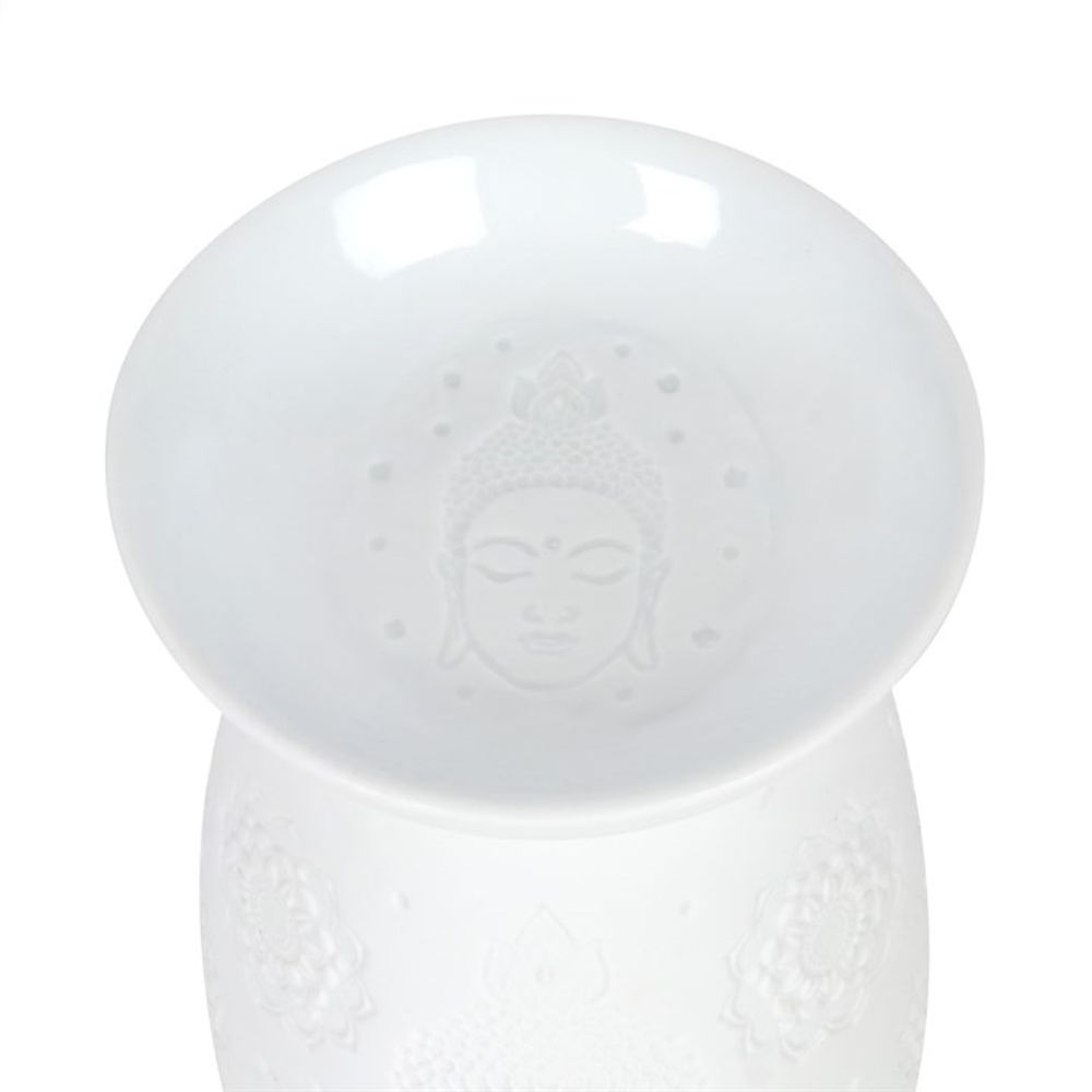 White Ceramic Buddha Face Oil Burner - Simply Melted