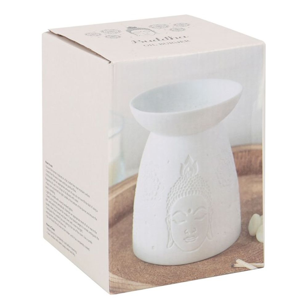 White Ceramic Buddha Face Oil Burner - Simply Melted