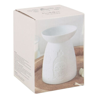 White Ceramic Buddha Face Oil Burner - Simply Melted