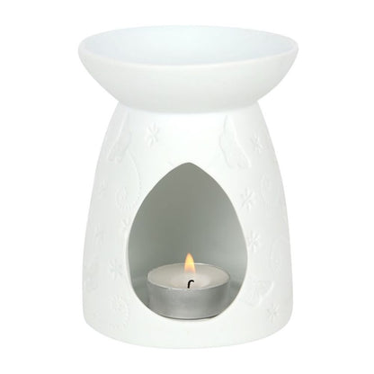 White Ceramic Butterfly Oil Burner - Simply Melted