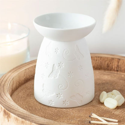 White Ceramic Butterfly Oil Burner - Simply Melted