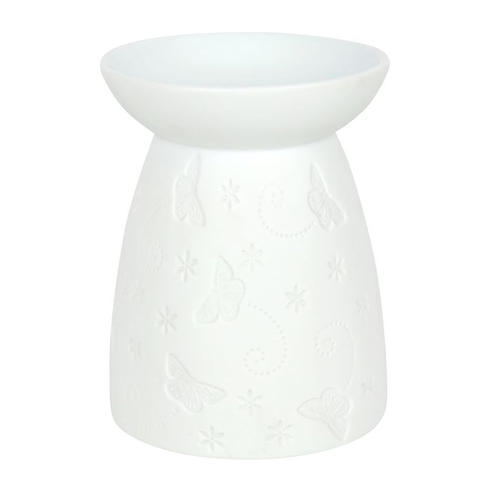 White Ceramic Butterfly Oil Burner - Simply Melted