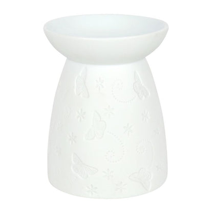 White Ceramic Butterfly Oil Burner - Simply Melted