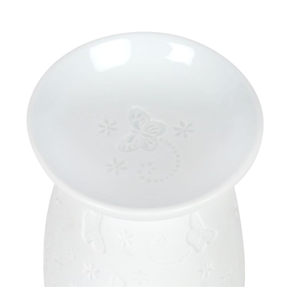 White Ceramic Butterfly Oil Burner - Simply Melted