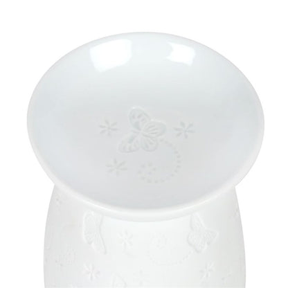 White Ceramic Butterfly Oil Burner - Simply Melted