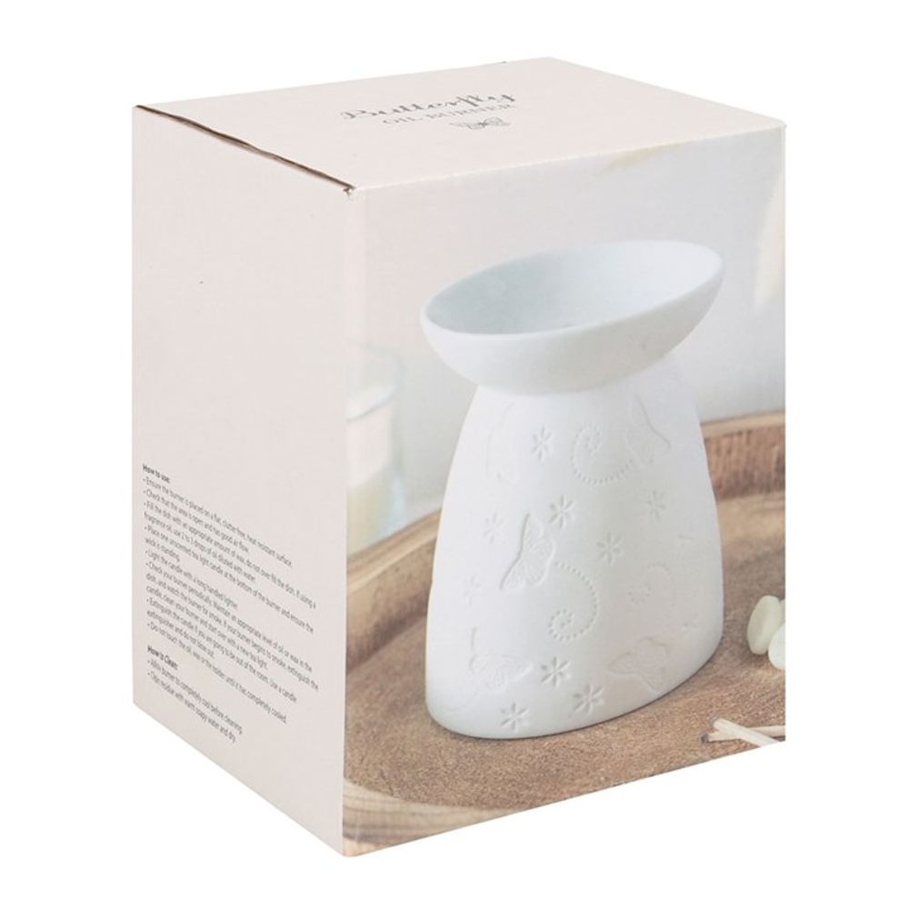 White Ceramic Butterfly Oil Burner - Simply Melted