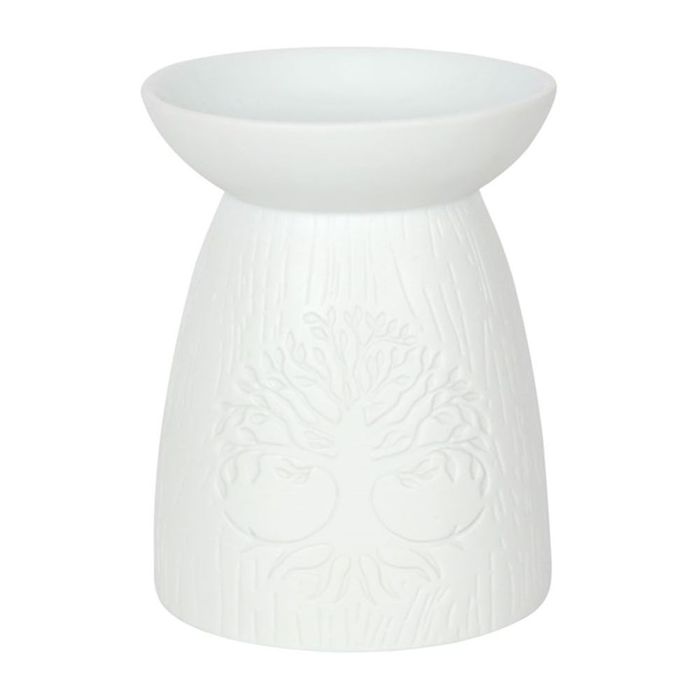 White Ceramic Tree of Life Oil Burner - Simply Melted