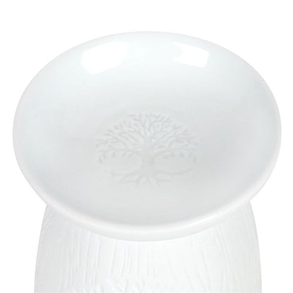 White Ceramic Tree of Life Oil Burner - Simply Melted